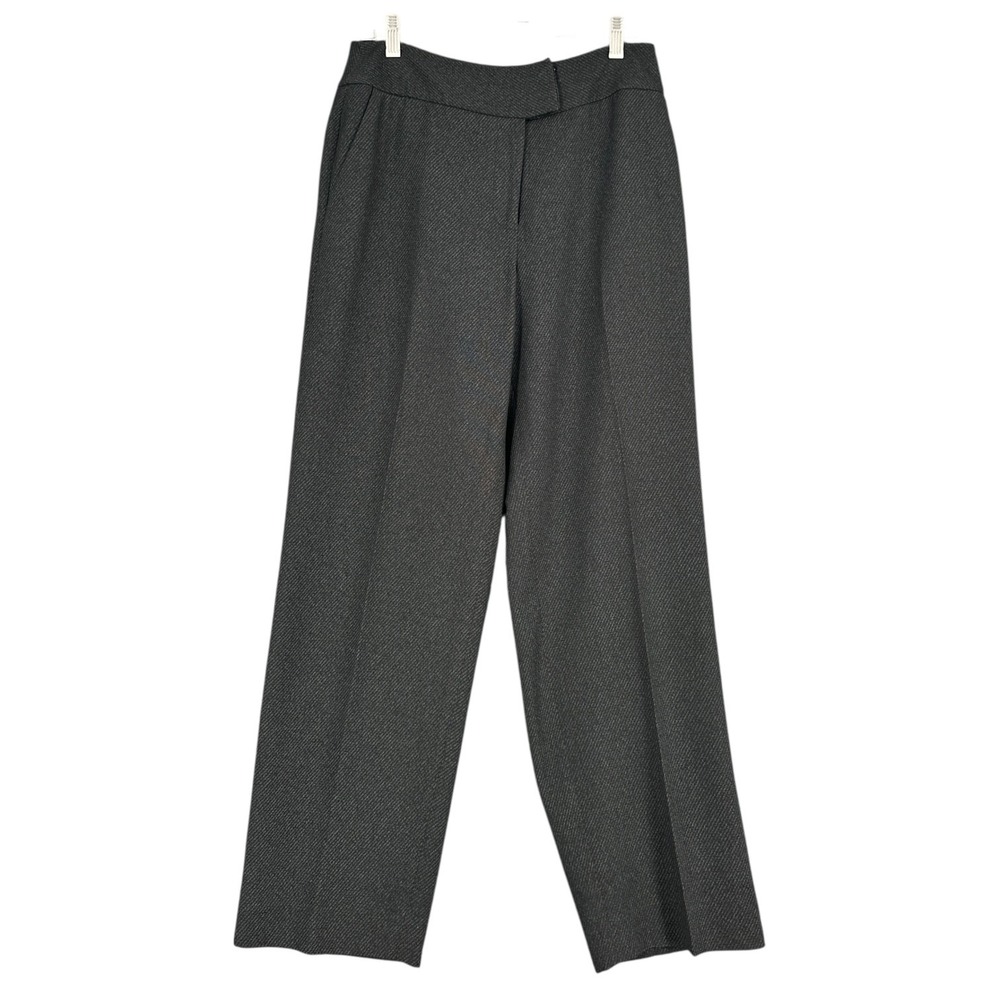 Alfani Petite Charcoal Gray Herringbone Wide Leg Dress Pants Size 8P‎